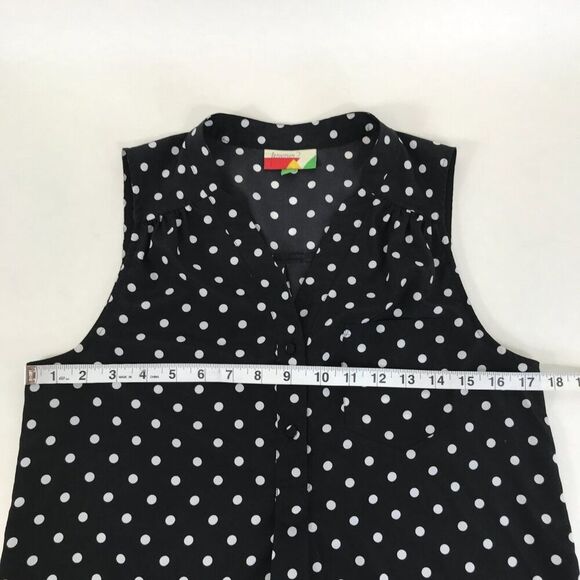 ModCloth Fervour About Scranton Polka Dot Blouse Women's XS Sleeveless Popover - Picture 8 of 12